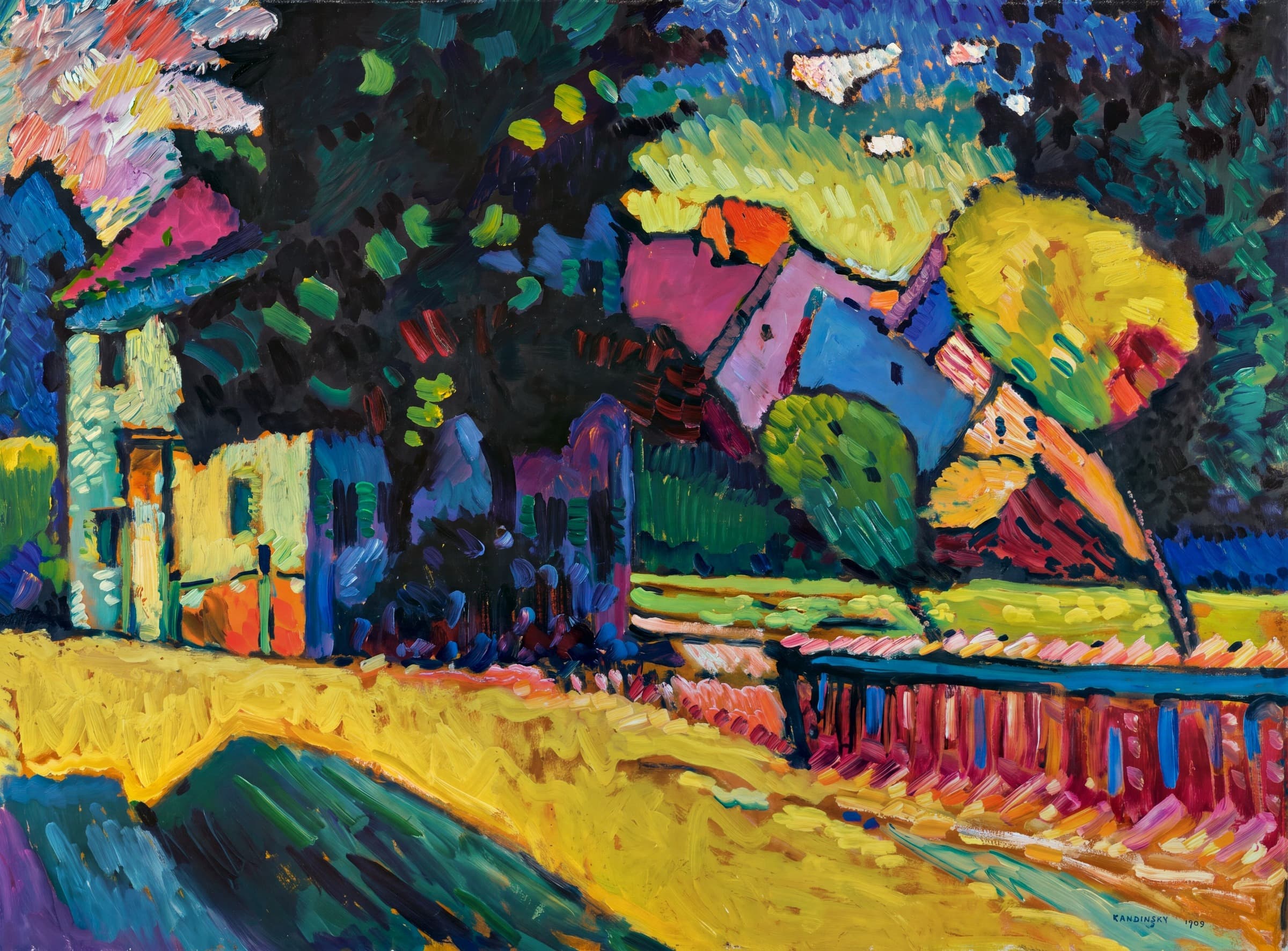 Murnau, Landscape with Green House, Wassily Kandinsky
