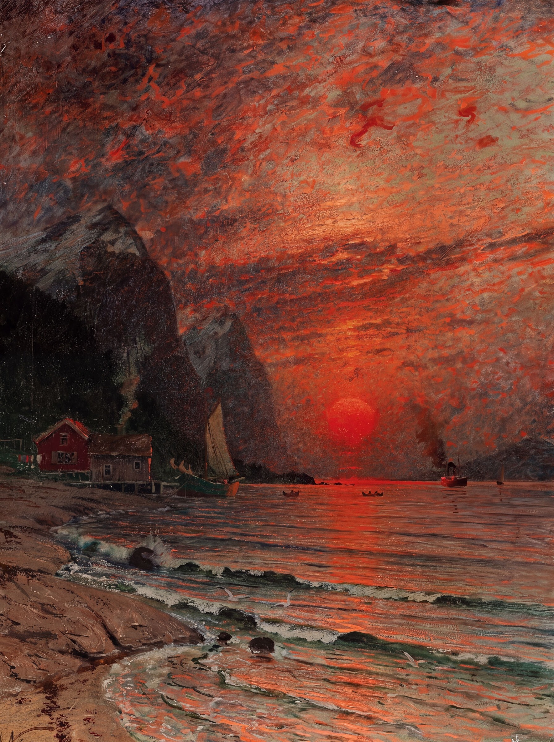 Sunset over the Fjord, Adelsteen Normann