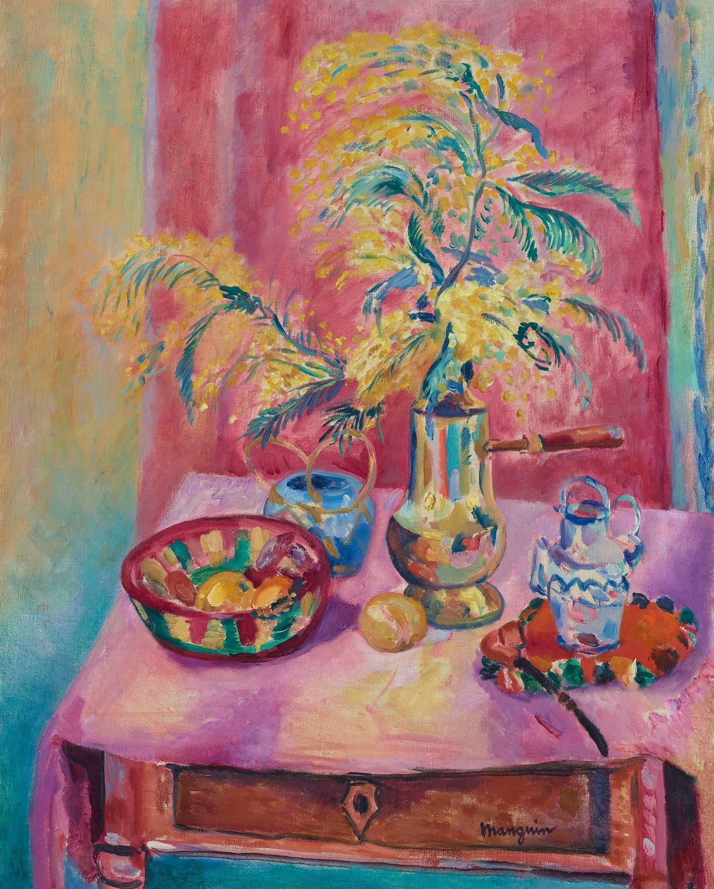 Mimosas dans la chocolatière, Henri Manguin