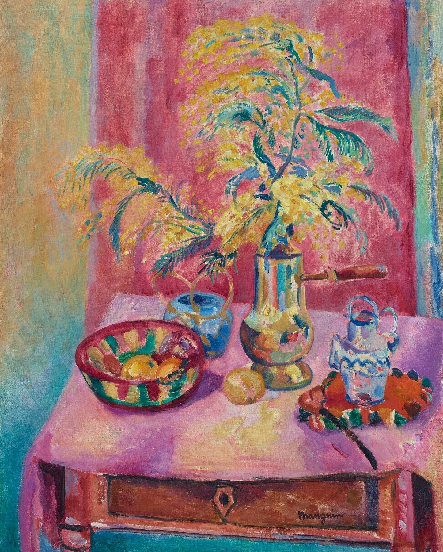 Mimosas dans la chocolatière, Henri Manguin