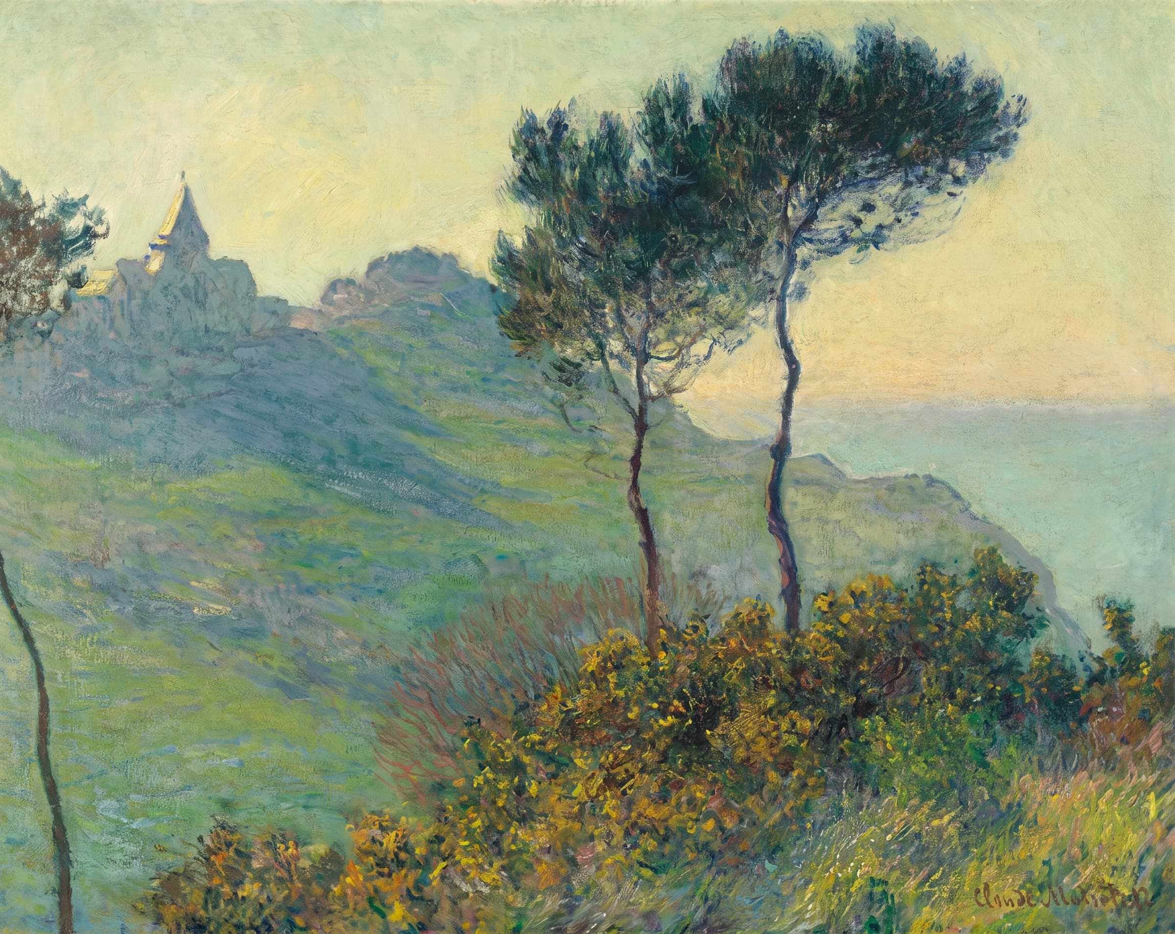 The Church at Varengeville, Sunset, Claude Monet